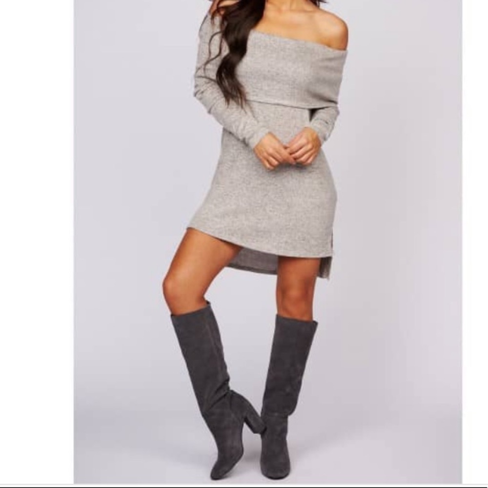 Off the shoulder knit dress